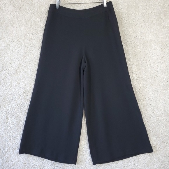 Madewell Women Wide Leg Cropped Crepe Pants Size 6 Pull On Office Minimalist - Picture 1 of 16